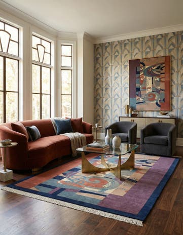 5' 6 x 8' Hand Knotted Tibet Wool Rug
