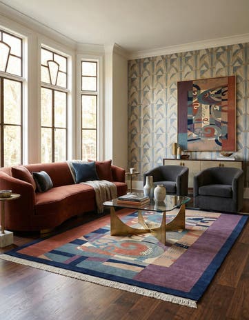 5' 6 x 8' Hand Knotted Tibet Wool Rug