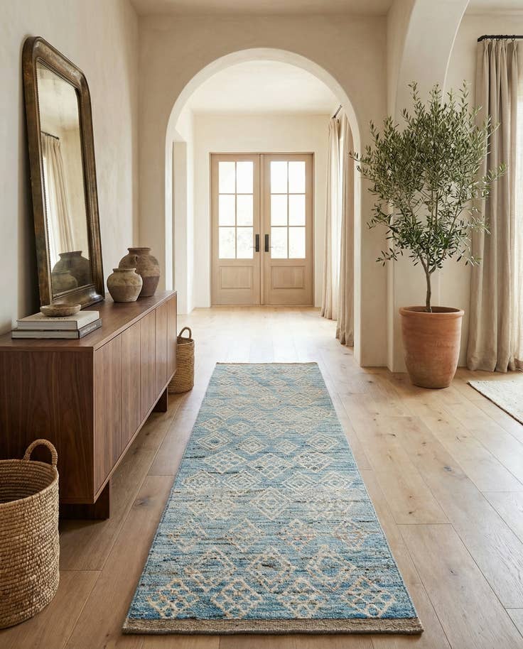 Detail image of 3' 2 x 15' 2 Hand Knotted Moroccan Wool Runner Rug