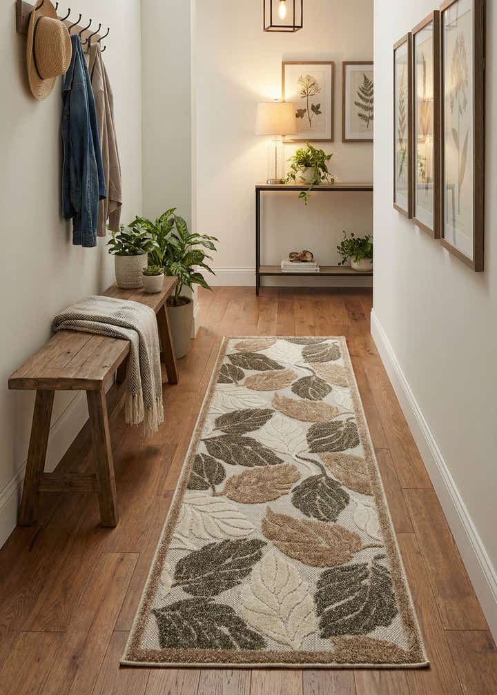 2' x 6' Easy-Clean Botanical Indoor / Outdoor Runner Rug
