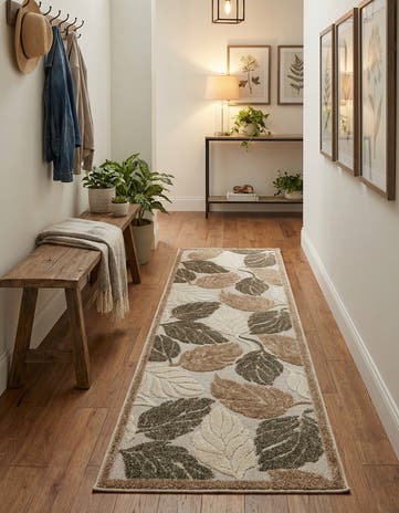 2' x 6' Easy-Clean Botanical Indoor / Outdoor Runner Rug