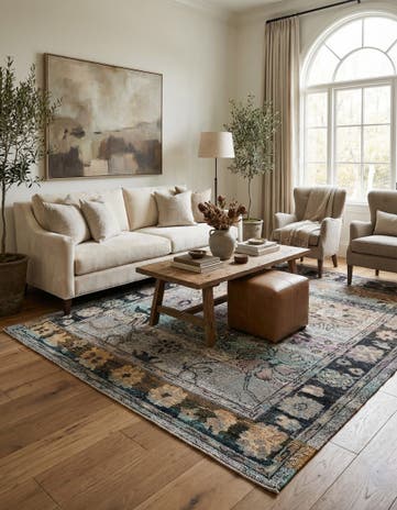 8' x 10' 2 Hand Knotted Oushak Wool Rug