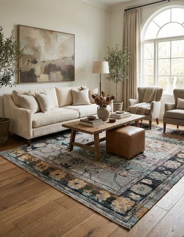 8' x 10' 2 Hand Knotted Oushak Wool Rug