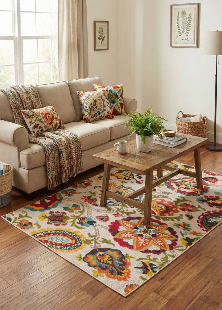 5' 3 x 8' Easy-Clean Casablanca Indoor / Outdoor Rug