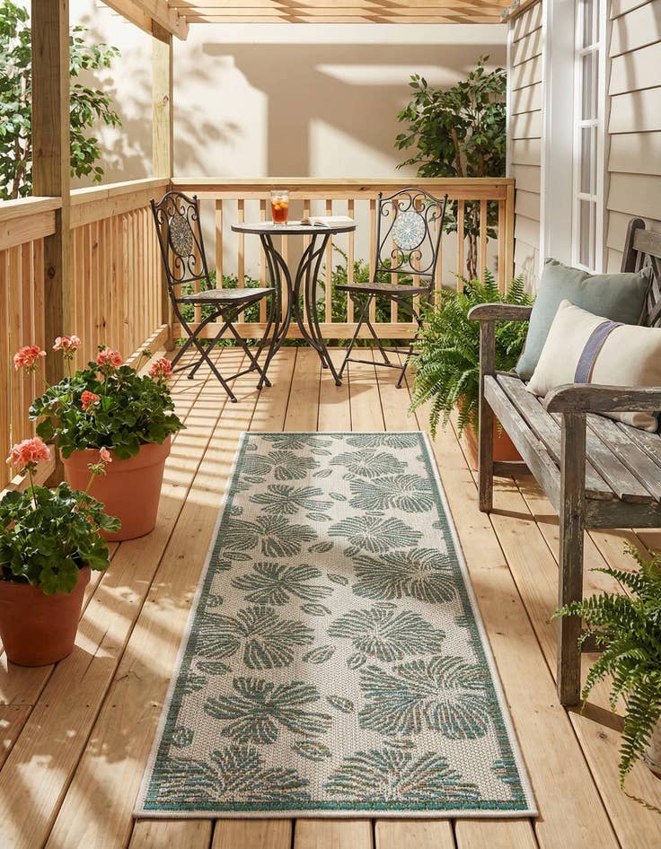 Detail image of 2' x 6' 1  Washable Baja Indoor / Outdoor Runner Rug