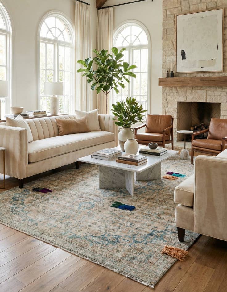 Detail image of 7' 1 x 10' 4  Hand Knotted Ultra Vintage Persian Wool Rug