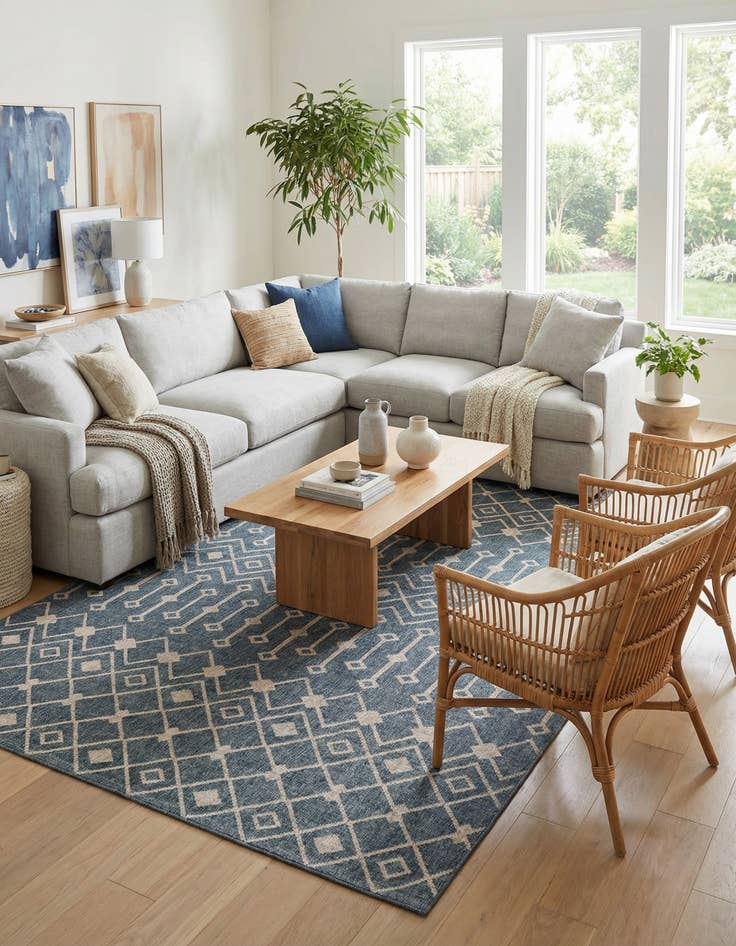 Detail image of 10' x 13' Eco Trellis Rug