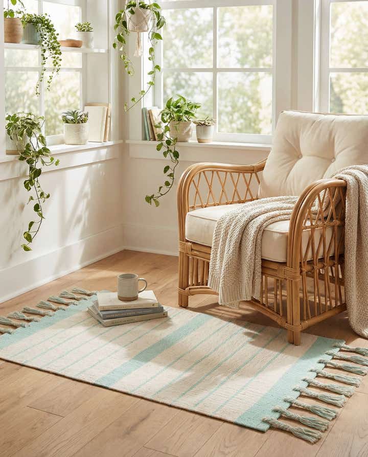 60cm x 95cm Tejido a mano Chindi Cotton Alfombra