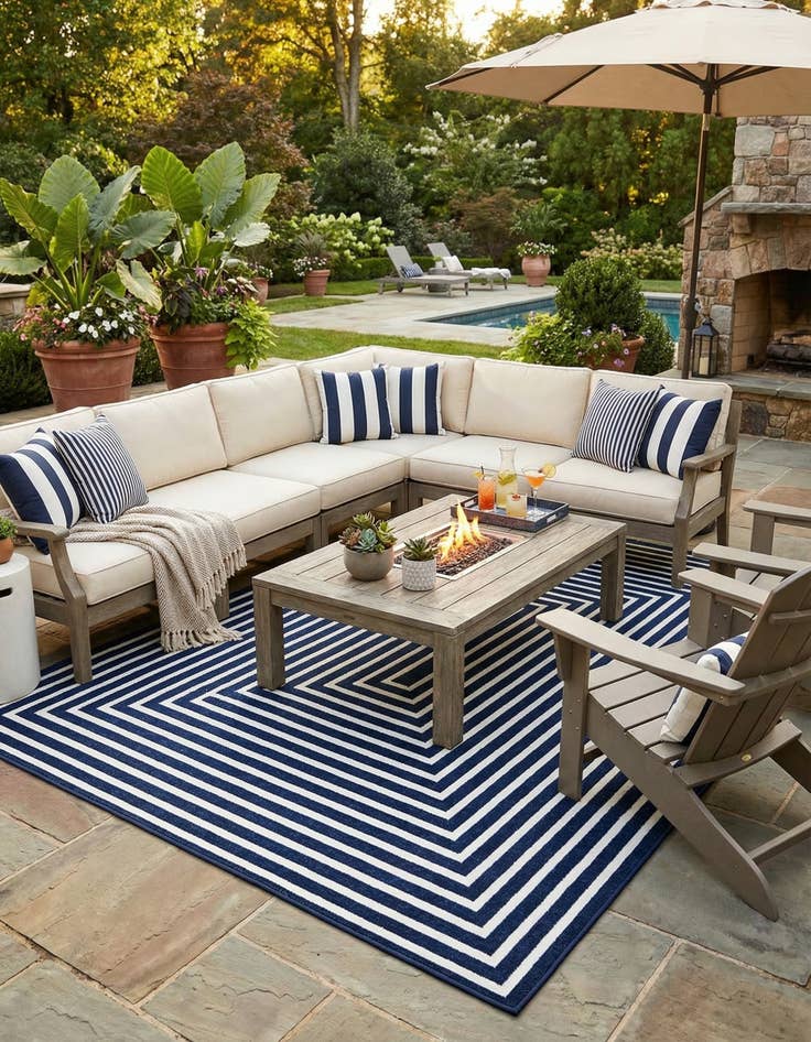 Detail image of  9' x 12' 2  Washable Sabrina Soto Prescott Indoor / Outdoor Rug