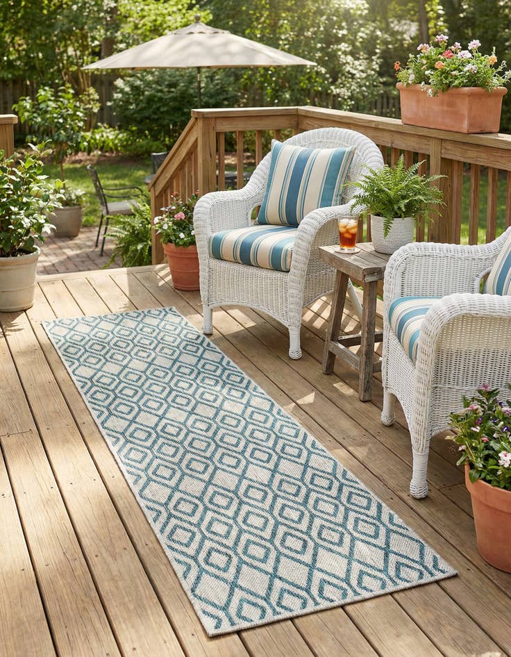 Detail image of  2' x 8'  Washable Jill Zarin Turks and Caicos Indoor / Outdoor Runner Rug