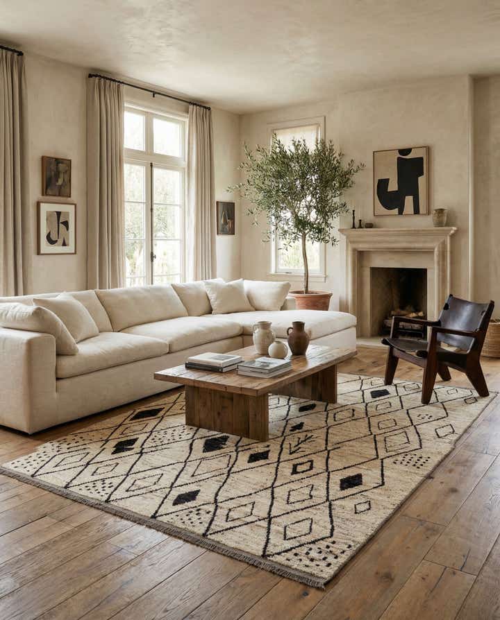 8' 2 x 9' 11 Hand Knotted Moroccan Wool Rug