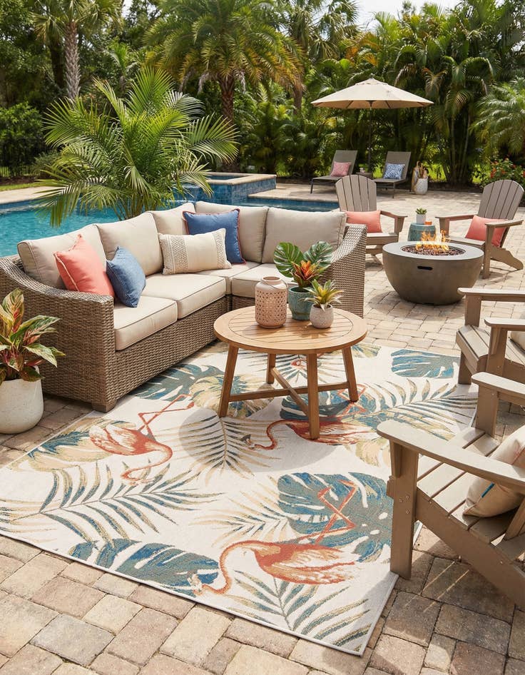 Detail image of 9' x 12'  Washable Baja Indoor / Outdoor Rug