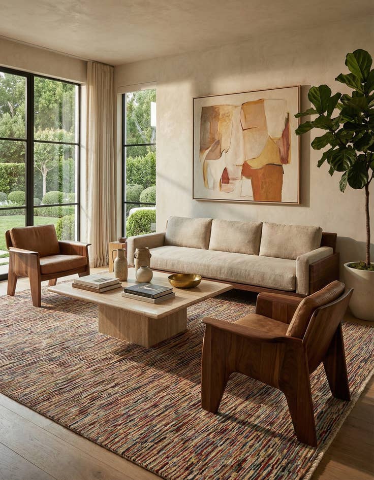 Detail image of 6' 9 x 9' 3  Hand Knotted Modern Ziegler Rug