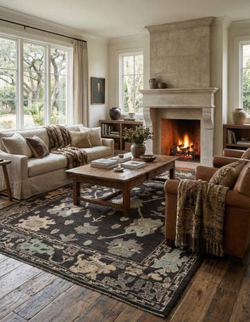 10' 7 x 14' 2 Hand Knotted Oushak Wool Rug