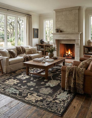 10' 7 x 14' 2 Hand Knotted Oushak Wool Rug