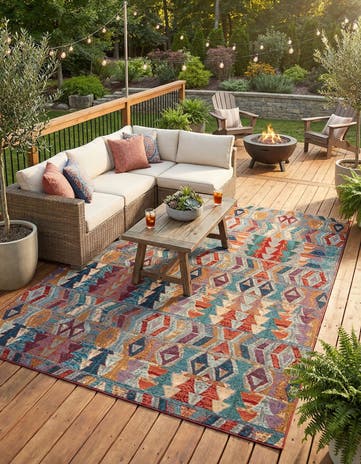 10' x 13' Easy-Clean Modern Indoor / Outdoor Rug