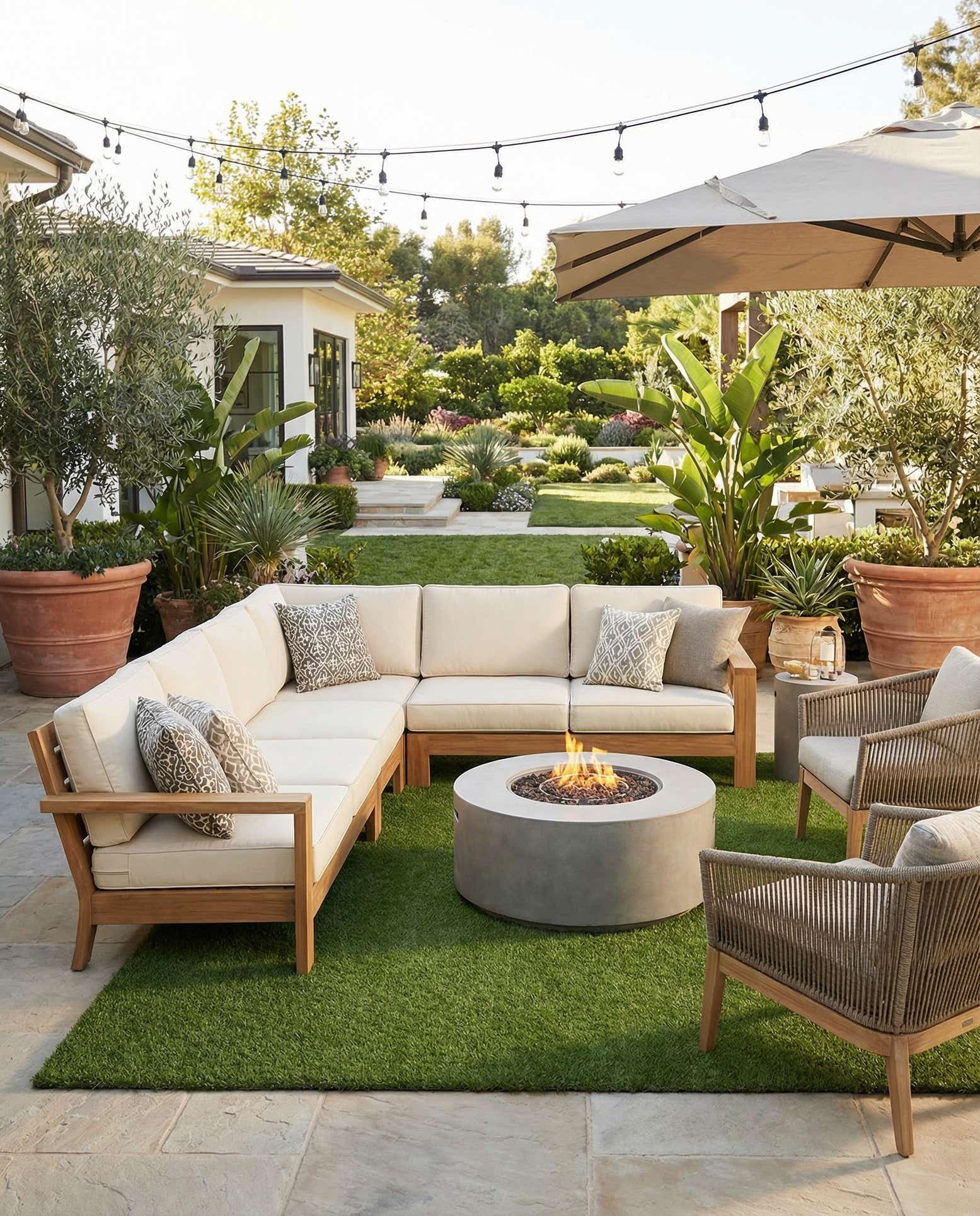 10' x 10' Easy-Clean Grass Indoor / Outdoor Square Rug