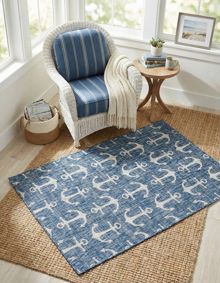 Detail image of 3' x 5' 3  Washable Coastal Indoor / Outdoor Rug