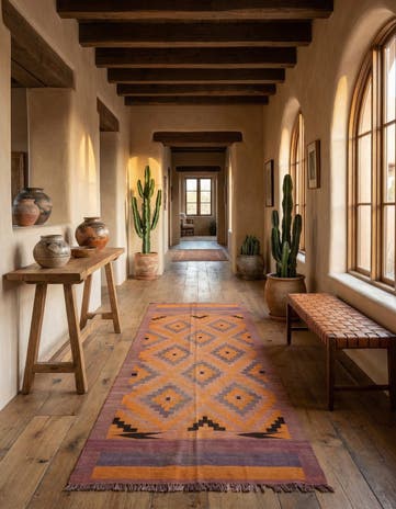 4' 10 x 11' 8 Hand Woven Kilim Fars Wool Runner Rug