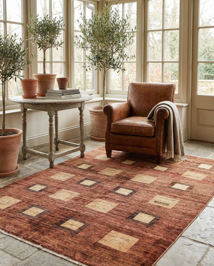 Detail image of 4' 9 x 6' 1 Hand Knotted Modern Ziegler Rug