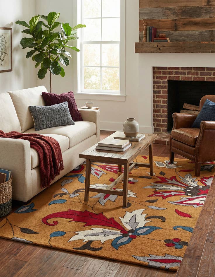 Detail image of 5' 1 x 8' Agra Wool Rug