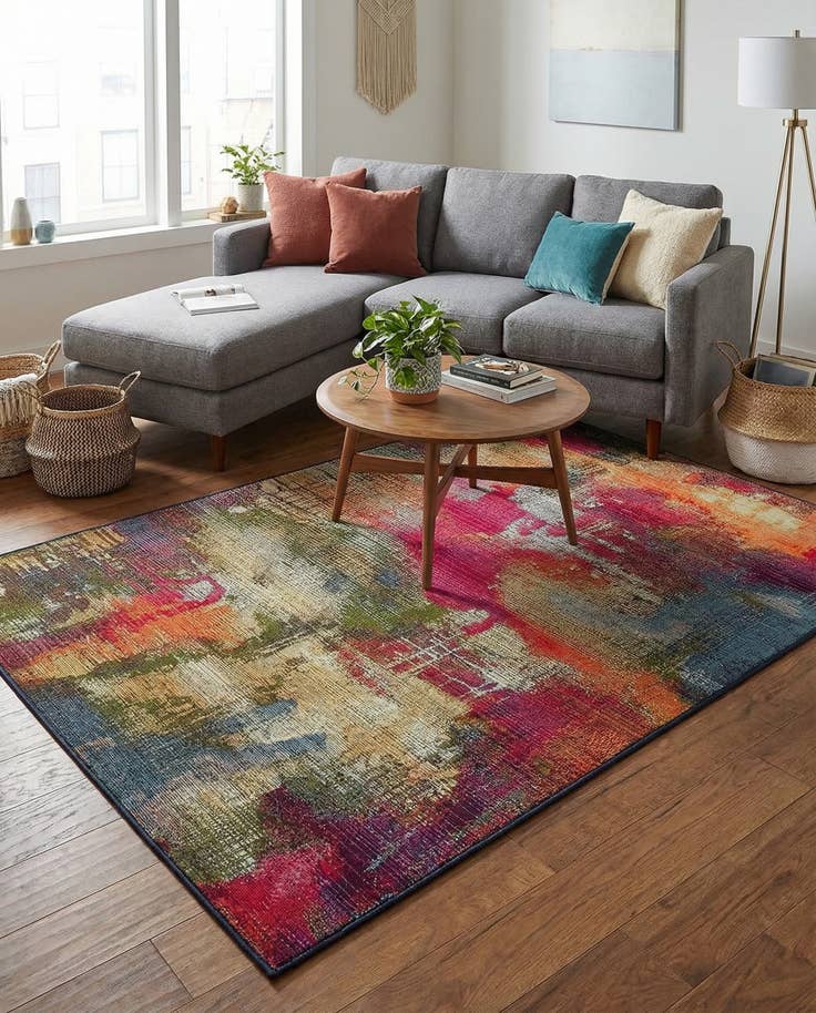 Detail image of 4' x 6' Easy-Clean Modern Indoor / Outdoor Rug