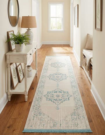 Beige New Vintage Runner Rug