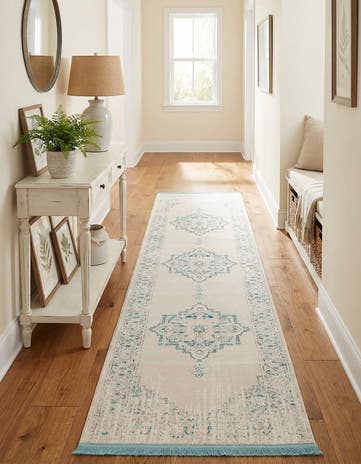Beige New Vintage Runner Rug