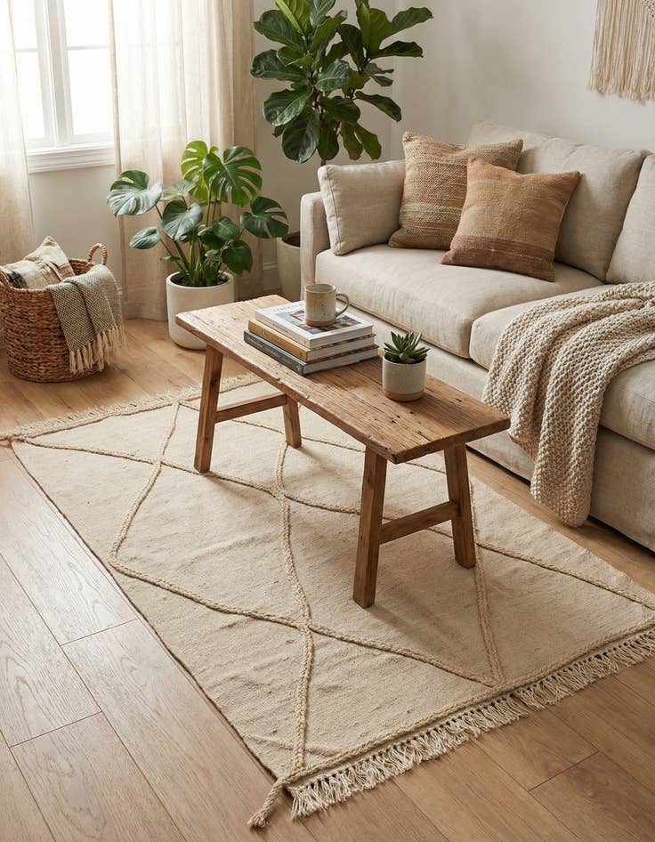 Detail image of 3' 6 x 5' 2  Hand Knotted Moroccan Wool Rug