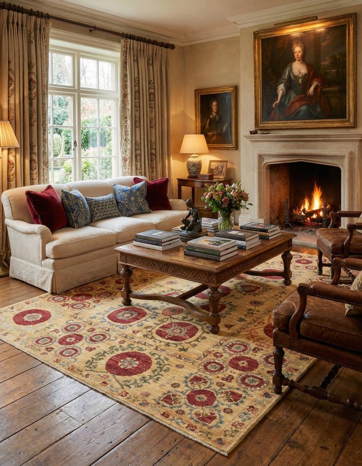 Detail image of 5' x 6' 9  Hand Knotted Ariana Ziegler Oriental Rug