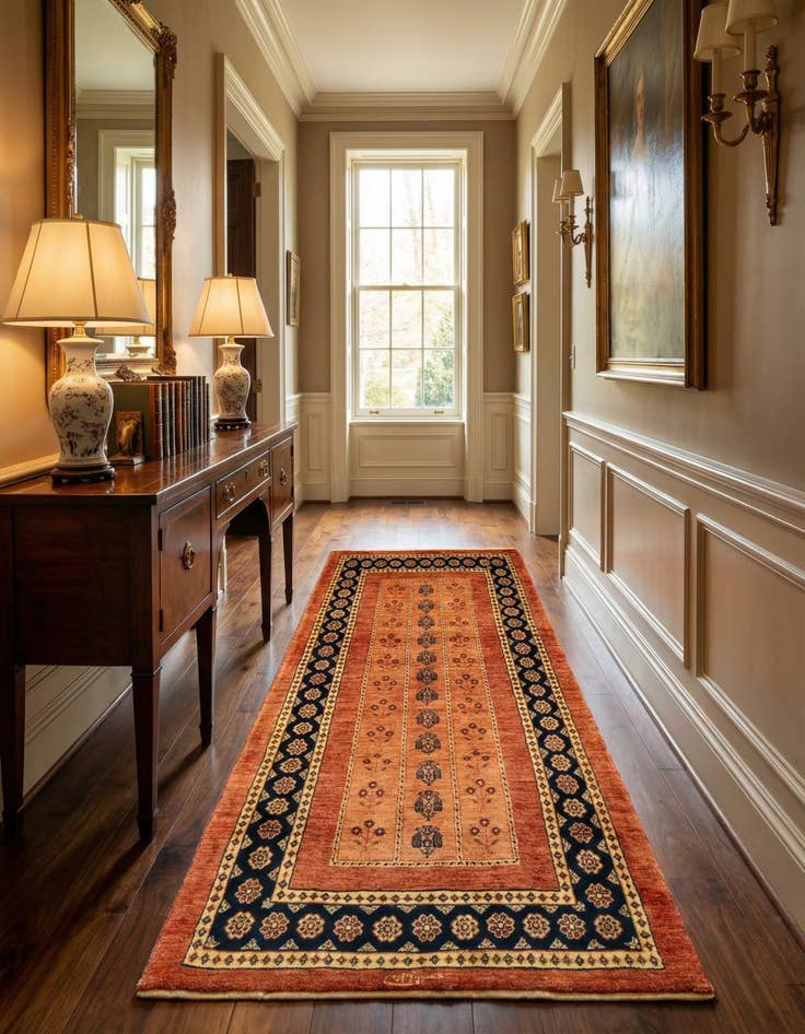 Detail image of 2' 10 x 6' 6 Luribaft Wool Runner Rug