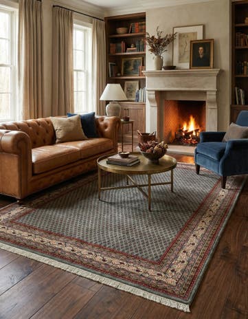 4' 7 x 6' 7 Hand Knotted Mir Oriental Wool Rug