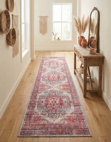 Beige Washable Maahru Runner Rug