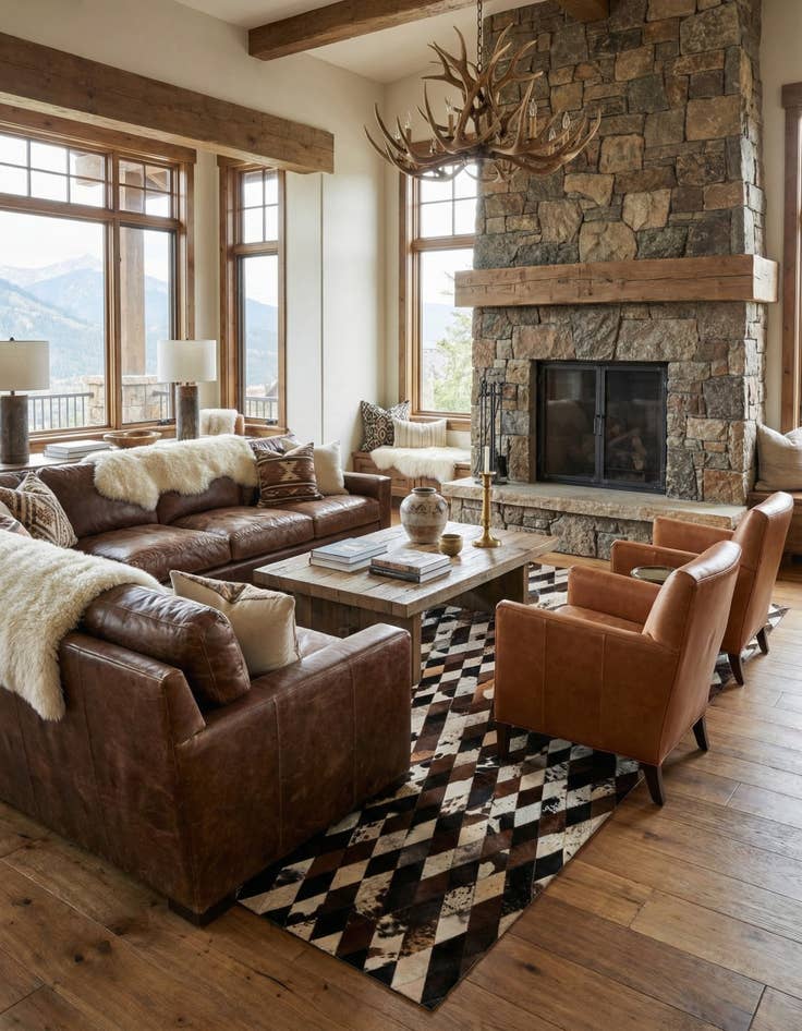 Detail image of 8' 1 x 10' 2 Cowhide Stocks Rug