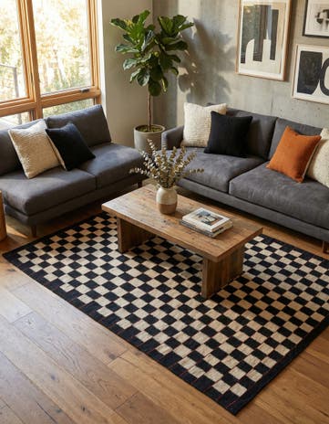 4' 10 x 6' 4 Hand Woven Kilim Modern Wool Rug