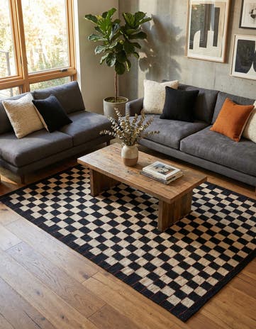 4' 10 x 6' 4 Hand Woven Kilim Modern Wool Rug