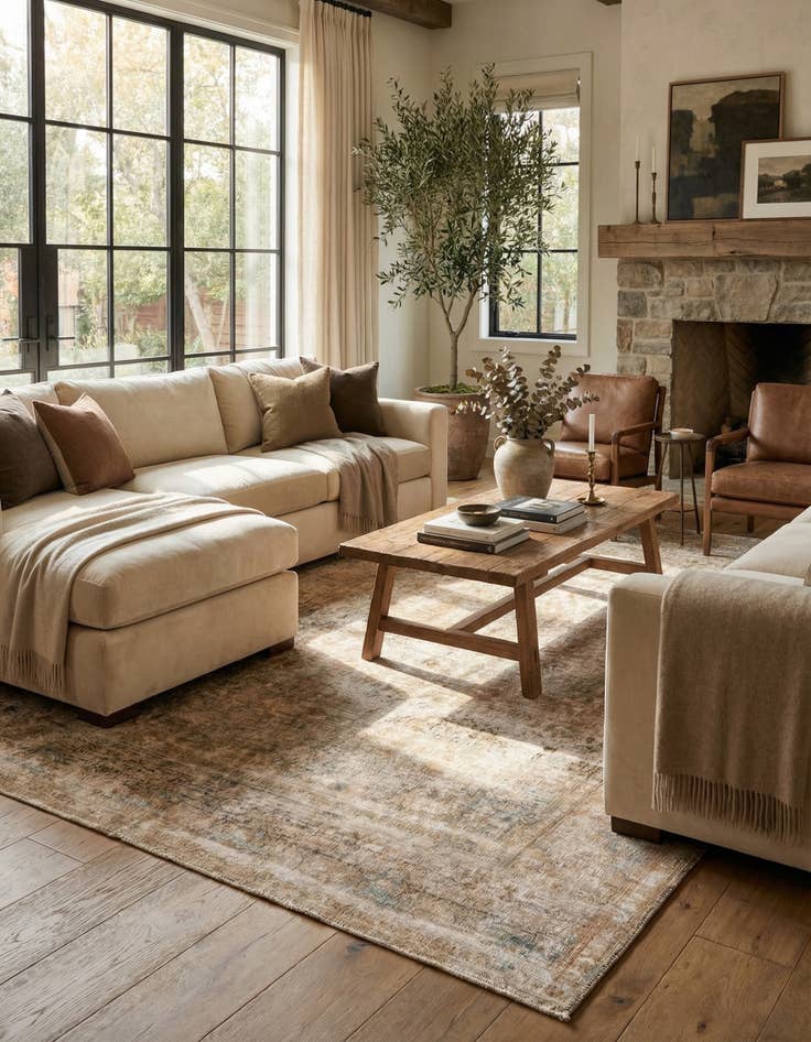 Detail image of 6' 8 x 9' 8  Hand Knotted Ultra Vintage Persian Wool Rug