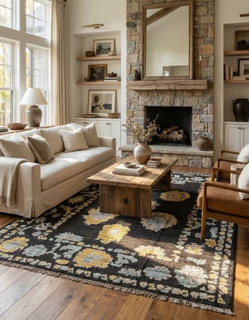 9' 2 x 12' 5 Hand Knotted Oushak Wool Rug