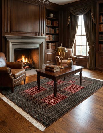 4' 2 x 6' 1 Hand Knotted Bokhara Oriental Wool Rug