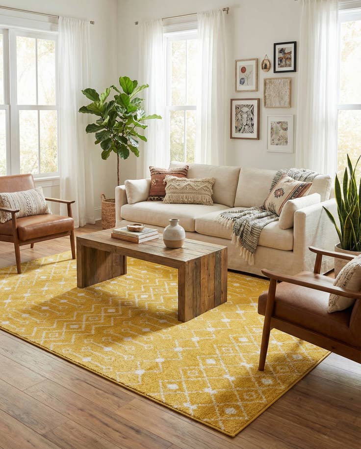 Detail image of 6' x 9' Moroccan Trellis Rug