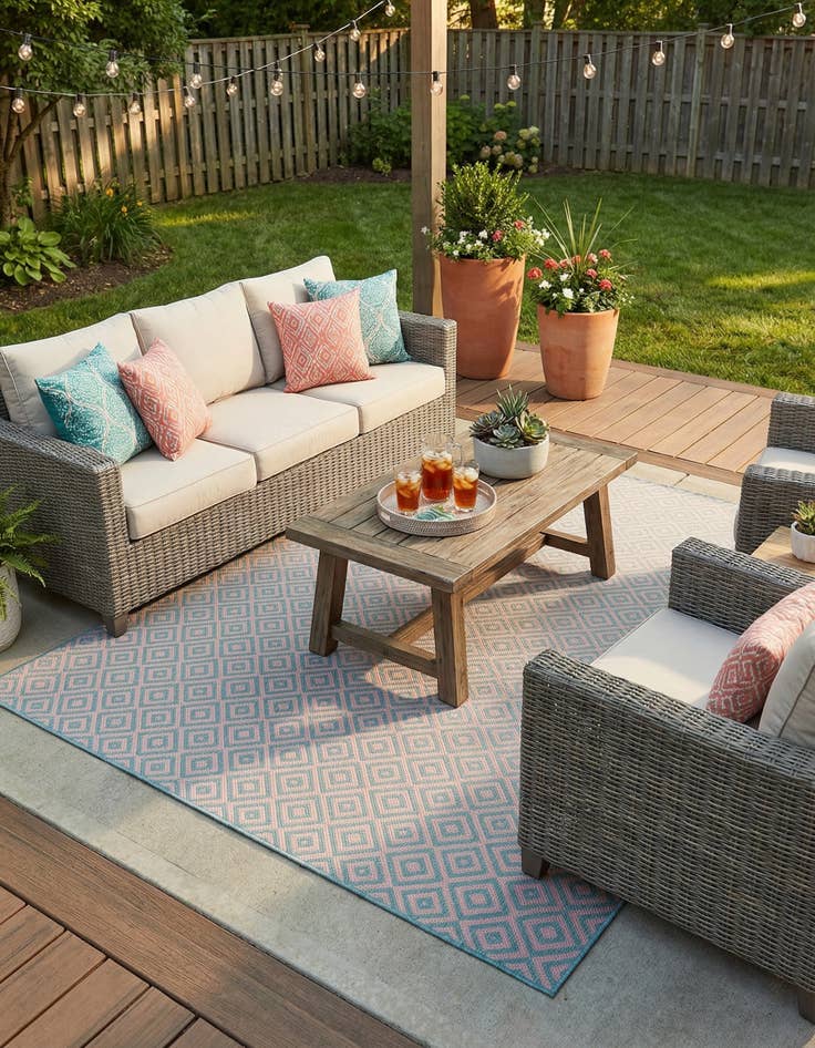 Detail image of 6' x 9' Easy-Clean Jill Zarin Costa Rica Indoor / Outdoor Rug