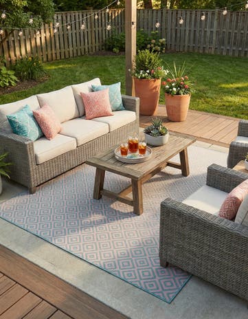 6' x 9' Easy-Clean Jill Zarin Costa Rica Indoor / Outdoor Rug