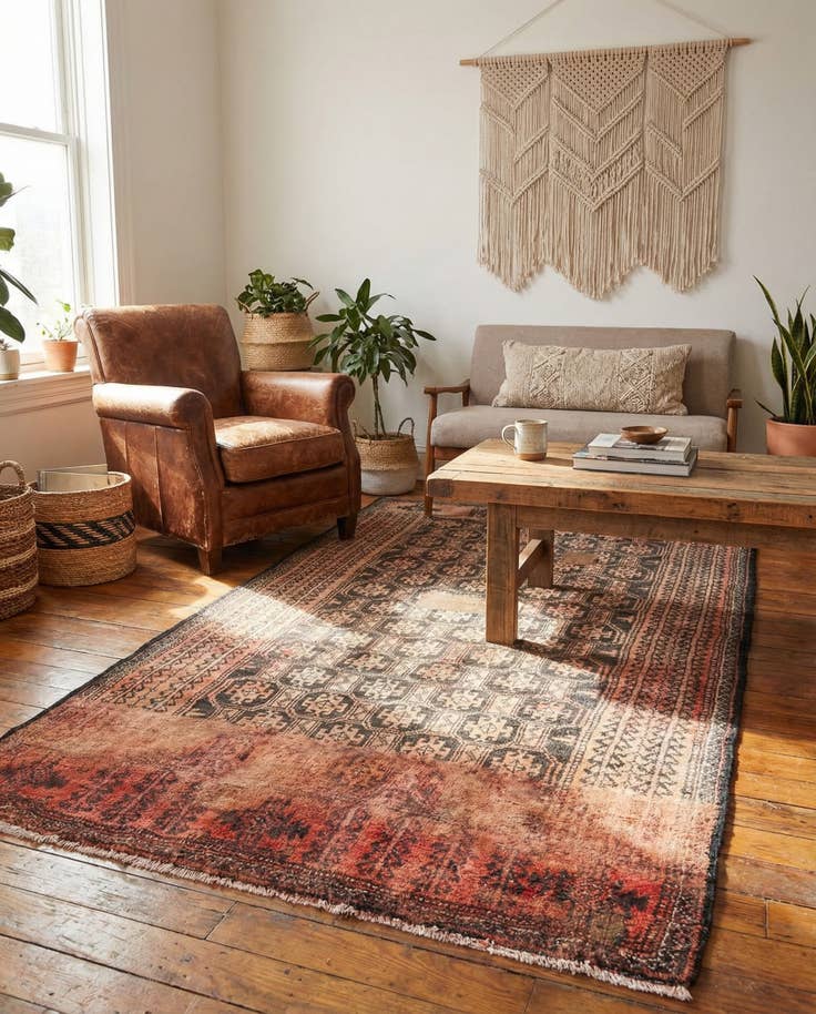 Detail image of 2' 9 x 5' 4 Hand Knotted Ultra Vintage Persian Wool Rug