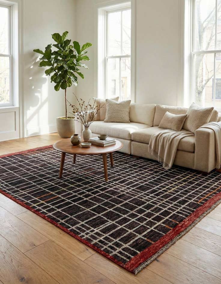 Detail image of 8' 1 x 9' 5  Hand Knotted Moroccan Wool Rug