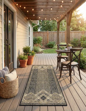 2' x 6' Easy-Clean Modern Indoor / Outdoor Runner Rug