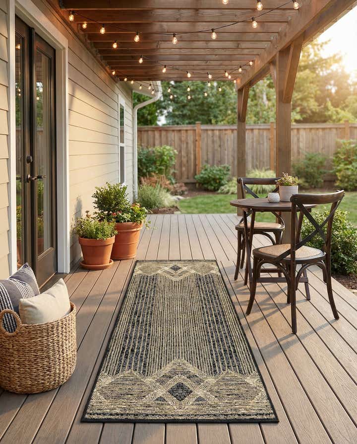 2' x 6' Easy-Clean Modern Indoor / Outdoor Runner Rug