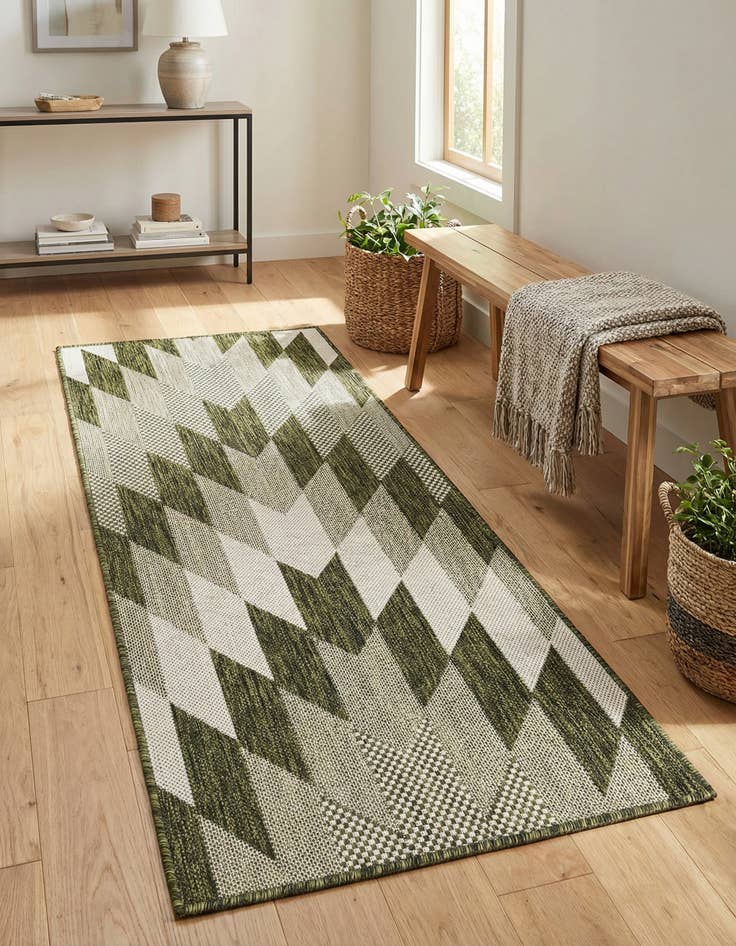 Detail image of  2' x 4'  Washable Modern Indoor / Outdoor Runner Rug