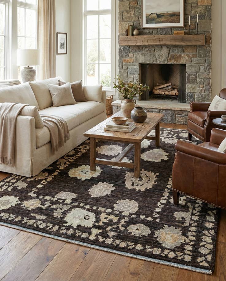 Detail image of 8' 2 x 10' 2 Hand Knotted Oushak Wool Rug