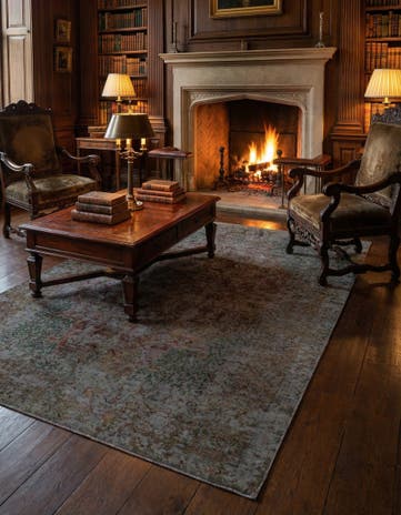6' 9 x 9' 8 Vintage Royal Wool Rug