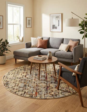 5' 3 x 5' 3 Saturn Round Rug